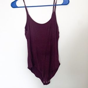 Maroon, ribbed tank top